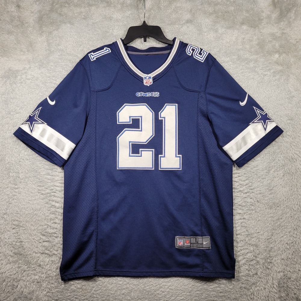 Nike Ezekiel Elliott Dallas Cowboys Football Jersey Mens Large Navy Blue 21 *